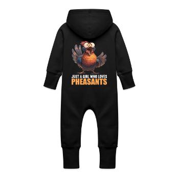 Faisans Faisan - Grenouillère à capuche bio en molleton Bébé - noir - Dos