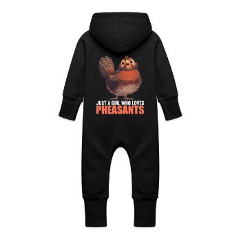 Faisans Faisan - Grenouillère à capuche bio en molleton Bébé - noir - Dos