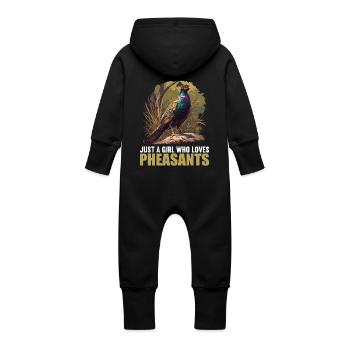 Faisans Faisan - Grenouillère à capuche bio en molleton Bébé - noir - Dos