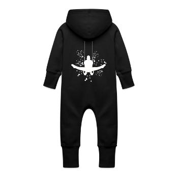 Artistic Gymnastics Rings Artistic Gymnastics - Baby Organic Sweat Overalls With Hood - black - Back