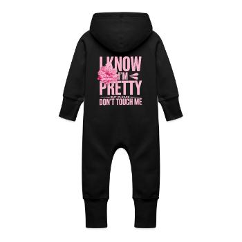 Je sais que je suis jolie mais s’il vous plaît ne me touchez pas les femmes - Grenouillère à capuche bio en molleton Bébé - vanille - Dos