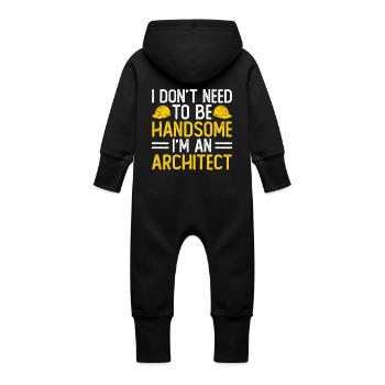 Architecte - Grenouillère à capuche bio en molleton Bébé - noir - Dos