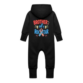 Frères et sœurs autistes - Grenouillère à capuche bio en molleton Bébé - noir - Dos