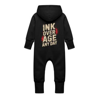 Des personnes âgées tatouées vieillissant fièrement, - Grenouillère à capuche bio en molleton Bébé - noir - Dos