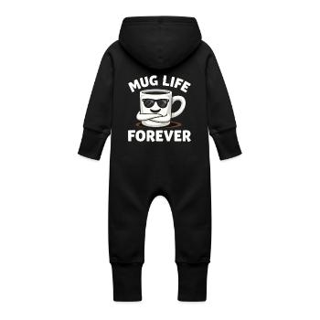 Pottery Class Clay Artist Ceramics Studio Wheel - Baby Organic Sweat Overalls With Hood - vanilla - Back
