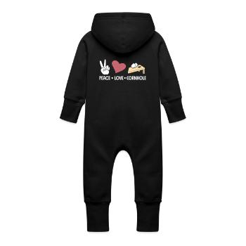 Paix Chers joueurs de Cornhole - Grenouillère à capuche bio en molleton Bébé - vanille - Dos