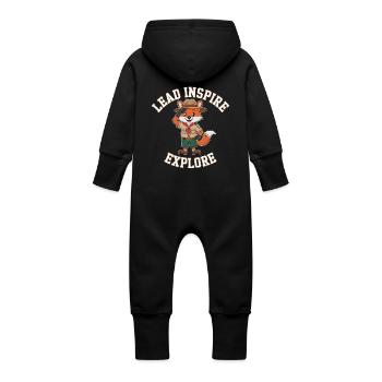 Scout Guide Scout Camping - Baby Organic Sweat Overalls With Hood - vanilla - Back