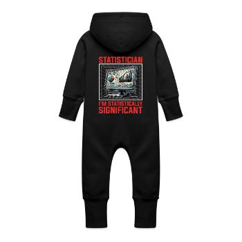 Statistician I'm Statistically Mathematicians - Baby Organic Sweat Overalls With Hood - black - Back