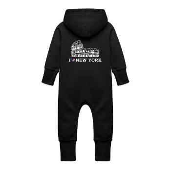 New York Lover Cool Colosseum États-Unis Jeu de mots - Grenouillère à capuche bio en molleton Bébé - vanille - Dos