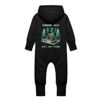 Erreur 404 WiFi non trouvé Bushcraft Gaming - Grenouillère à capuche bio en molleton Bébé - noir - Dos