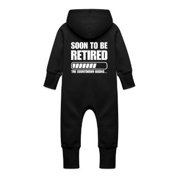 Bientôt retraités Pension Début de la retraite - Grenouillère à capuche bio en molleton Bébé - vanille - Dos