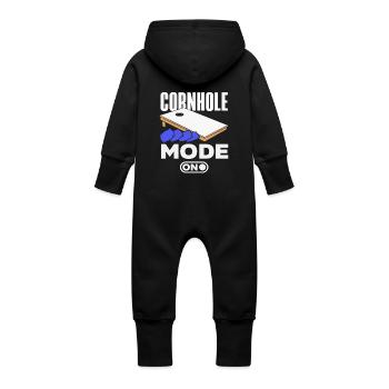 Cornhole Player Mode On Switch - Baby Organic Sweat Overalls With Hood - vanilla - Back
