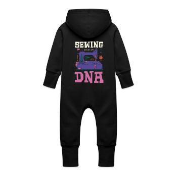 La couture est dans mon ADN Motif de tailleur drôle - Grenouillère à capuche bio en molleton Bébé - noir - Dos