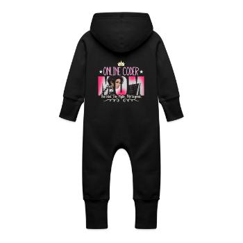 Online Coder Mom The Idol The Myth Web Developer - Baby Bio Sweat Overall mit Kapuze - Schwarz - Hinten
