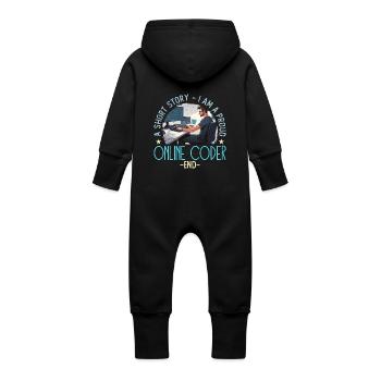 Online Coder A Short Story I Am A Web Developer - Baby Bio Sweat Overall mit Kapuze - Schwarz - Hinten