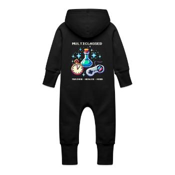 Ergothérapeute Formateur Guérisseur Nerd Rétro Pixel Art - Grenouillère à capuche bio en molleton Bébé - vanille - Dos