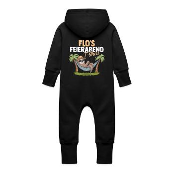 Sloth Florian - Baby Organic Sweat Overalls With Hood - vanilla - Back