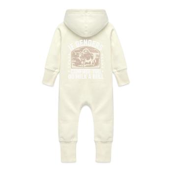 Wenn Geschlechter Verwirren, Melke Einen Stier - Baby Bio Sweat Overall mit Kapuze - Vanille-Milchshake - Hinten