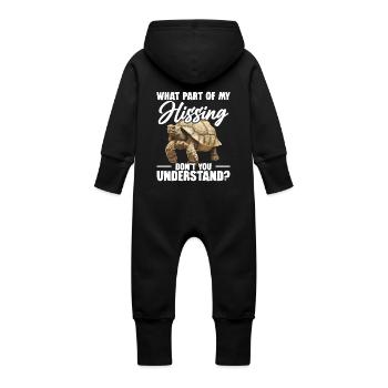 Welchen Teil Meines Zischenden Zischens Verstehst - Baby Bio Sweat Overall mit Kapuze - Schwarz - Hinten