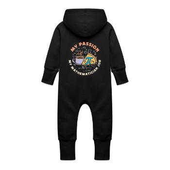 Mathematician My Passion My Geometry Math Teacher - Baby Organic Sweat Overalls With Hood - black - Back