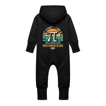 Mathematician A Short Story I Am A Statistician - Baby Organic Sweat Overalls With Hood - black - Back