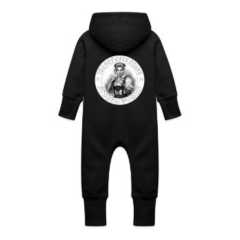 LE PAYS A BESOIN DE FEMMES FORTES - Grenouillère à capuche bio en molleton Bébé - vanille - Dos