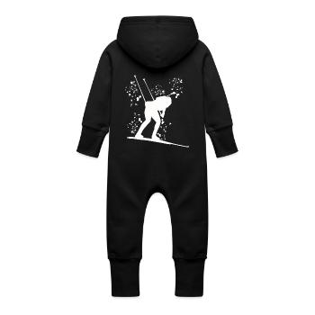 Biathlète Biathlon combiné nordique - Grenouillère à capuche bio en molleton Bébé - vanille - Dos