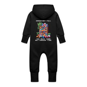 Inventory Full | Too much wool | Crochet - Baby Organic Sweat Overalls With Hood - vanilla - Back