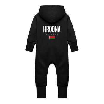 Hrodna Belarus Weißrussland - Baby Bio Sweat Overall mit Kapuze - Vanille-Milchshake - Hinten