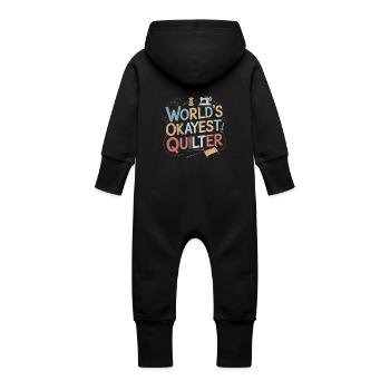 Quilting drôle disant mondes Okayest Quilter - Grenouillère à capuche bio en molleton Bébé - noir - Dos