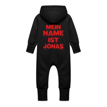 Jonas - Baby Organic Sweat Overalls With Hood - black - Back