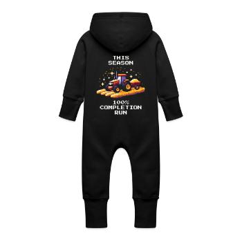 Course de saison | 100 % Récolte et objectifs opérationnels - Grenouillère à capuche bio en molleton Bébé - vanille - Dos