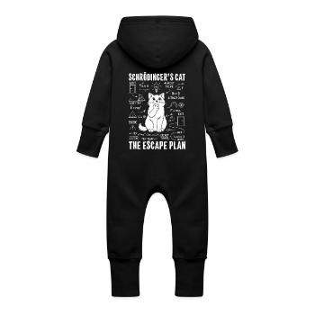 Le plan d’évasion du chat de Schrödinger - Grenouillère à capuche bio en molleton Bébé - noir - Dos
