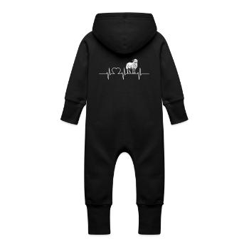 Schafe Schaf - Baby Bio Sweat Overall mit Kapuze - Schwarz - Hinten