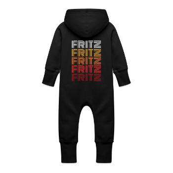 Fritz - Baby Bio Sweat Overall mit Kapuze - Vanille-Milchshake - Hinten