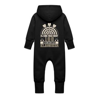 Dart Darten Darts - Baby Bio Sweat Overall mit Kapuze - Schwarz - Hinten