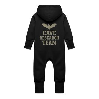 Speleology Cave Science Caving Student Geology - Baby Organic Sweat Overalls With Hood - black - Back