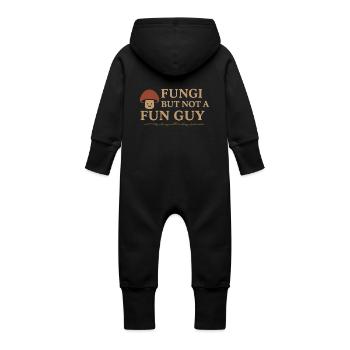 Mushroom Lover Cottagecore Aesthetic Nature Witch - Baby Organic Sweat Overalls With Hood - black - Back