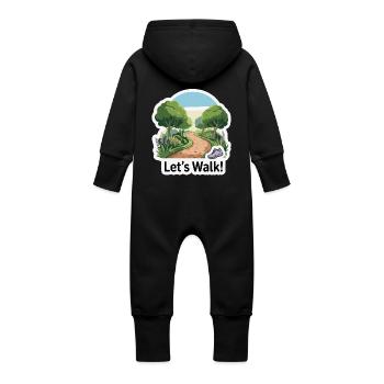 GREEN WALK - Baby Organic Sweat Overalls With Hood - vanilla - Back