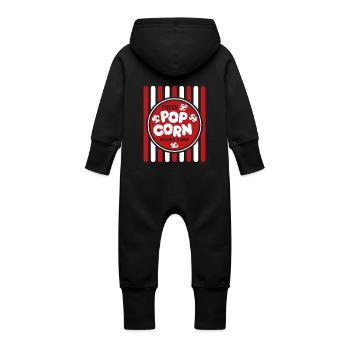 Fresh Popcorn - Crispy & Delicious - Gift - Baby Organic Sweat Overalls With Hood - black - Back