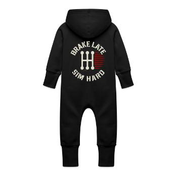 Sim Racing Simulator Cockpit Esports Racer - Baby Organic Sweat Overalls With Hood - vanilla - Back