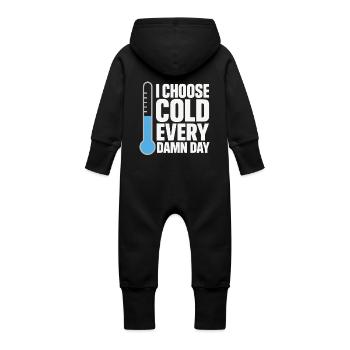 Cold showers Mental hardness Cold exposure - Baby Organic Sweat Overalls With Hood - vanilla - Back