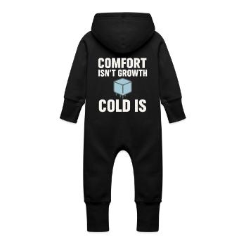 Cold showers Mental hardness Cold exposure - Baby Organic Sweat Overalls With Hood - vanilla - Back