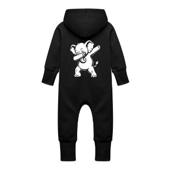 Dabbing éléphant - Dab Dance - Cadeau - Grenouillère à capuche bio en molleton Bébé - vanille - Dos