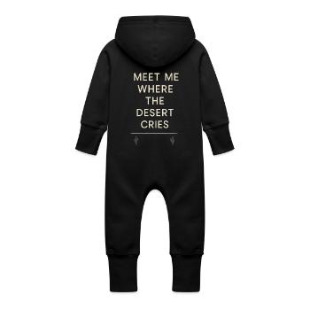 Cowboy Sad Cowboy Western Emo Country Music Fan - Baby Organic Sweat Overalls With Hood - vanilla - Back