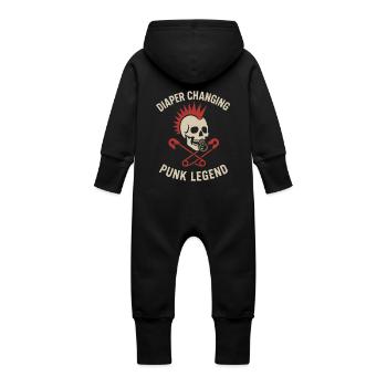 Punk Dad Alternatif Paternité Rebelle - Grenouillère à capuche bio en molleton Bébé - noir - Dos