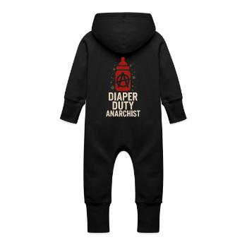 Punk Dad Alternatif Paternité Rebelle - Grenouillère à capuche bio en molleton Bébé - noir - Dos