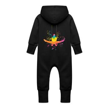 Artistic Gymnastics Rings Artistic Gymnastics - Baby Organic Sweat Overalls With Hood - black - Back