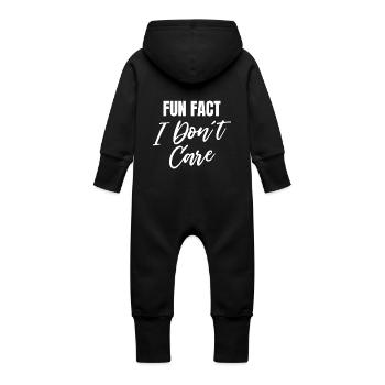 Fun Fact I don't care - Baby Organic Sweat Overalls With Hood - vanilla - Back