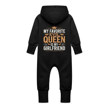 My Favorite Evil Queen Is My Girlfriend - Baby Organic Sweat Overalls With Hood - black - Back